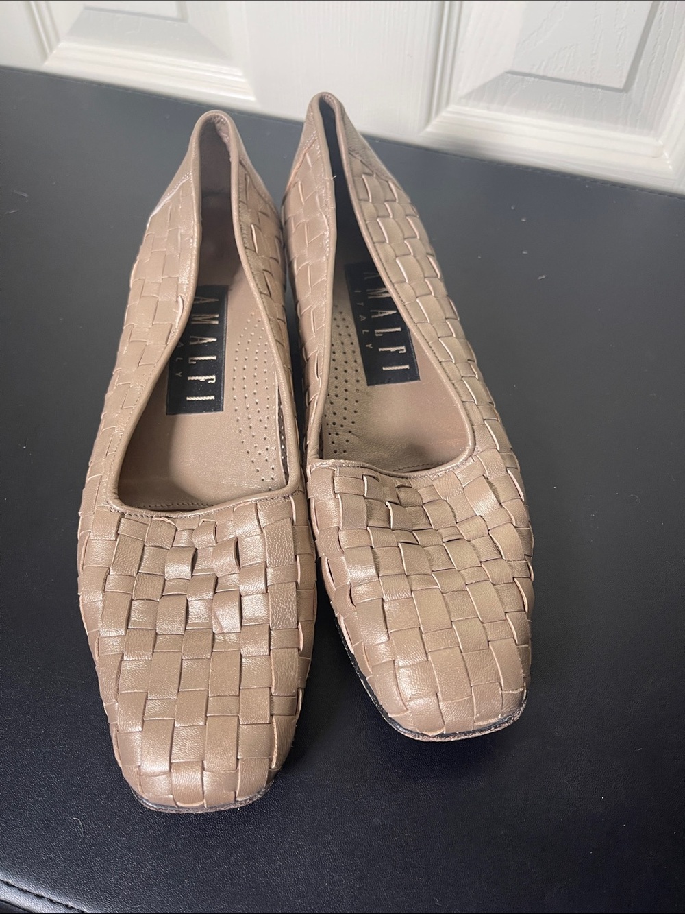Amalfi Woven Neutral Beige Slip-On Flats